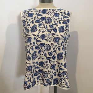 Designer Michael Boris Floral Block Print Top